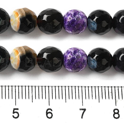 Dyed & Heated Natural Fire Crackle Agate Beads Strands G-P539-B01-05-1