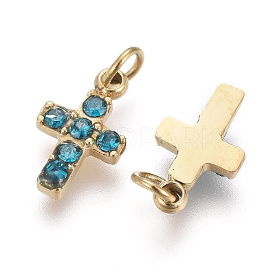 316 Surgical Stainless Steel Tiny Cross Charms STAS-F256-023A-G-1
