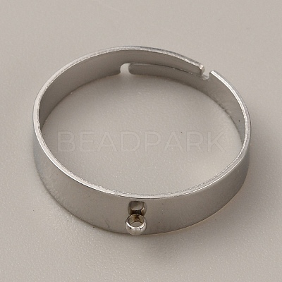 Adjustable 304 Stainless Steel Finger Ring Settings STAS-WH0033-11B-P-1
