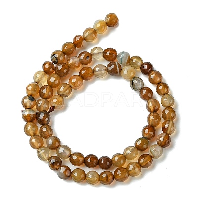 Natural Agate Round Beads Strand G-L084-6mm-04-1