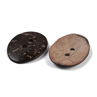 Carved Oval 2-hole Basic Sewing Button SHEL-K009-03-1