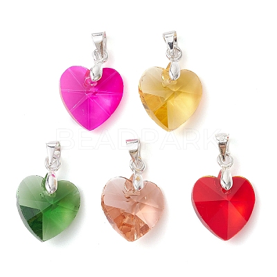 Mixed Color Glass Pendants PALLOY-JF02423-01-1