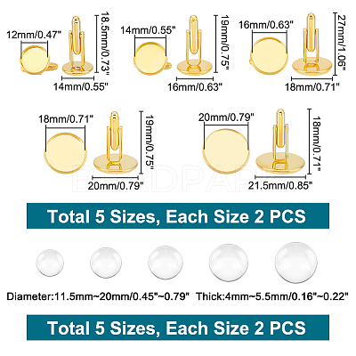 10Pcs 5 Styles Brass Cuff Button BUTT-UN0001-21S-1