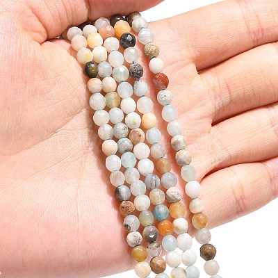 Natural Flower Amazonite Beads Strands X-G-G545-06-1