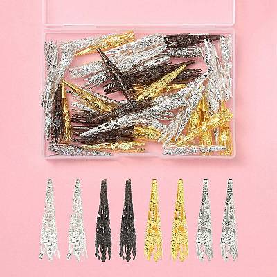 50Pcs 4 Colors Iron Bead Caps IFIN-YW0003-16-1