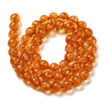 Resin Imitation Amber Beads Strands RESI-Z017-01B-1