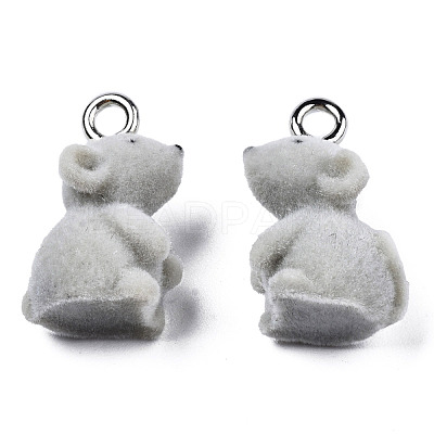 Flocky Resin Pendants RESI-N032-06-1