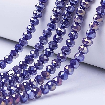 Electroplate Glass Beads Strands EGLA-A034-P2mm-B07-1