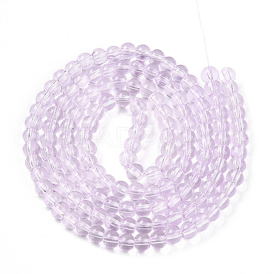 Baking Paint Transparent Glass Beads Strands DGLA-N006-6mm-05-1