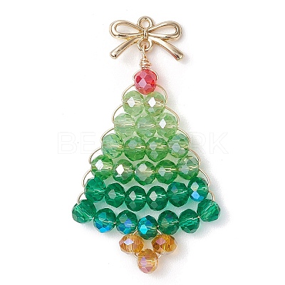 Golden Glass & Alloy Pendants PALLOY-JF02987-1