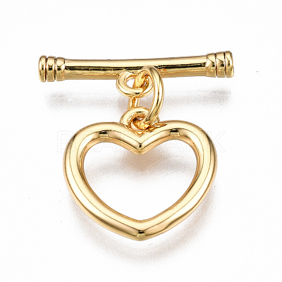 Brass Toggle Clasps KK-T063-93G-NF-1