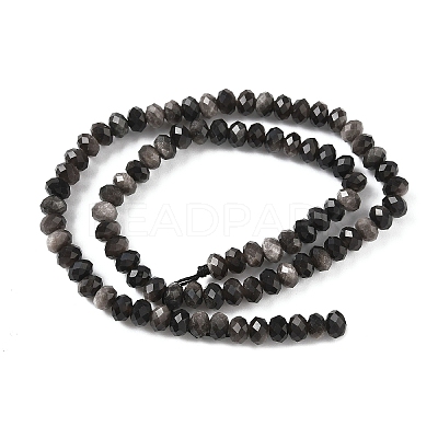 Natural Silver Sheen Obsidian Bead Strands G-D344-A10-1