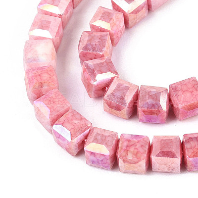 Anti-Tarnish Electroplate Glass Beads Strands GLAA-T025-6mm-10F-1