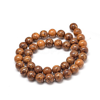 Natural Elephant Skin Jasper/Miriam Stone/Calligraphy Stone Bead Strands G-P075-20-8mm-1