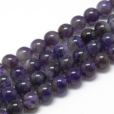 Natural Amethyst Beads Strands X-G-R446-6mm-20-1