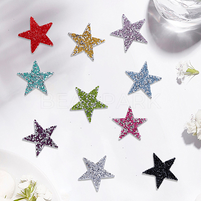 10Pcs 10 Colors Plastic Clothing Patches FIND-GF0008-81-1