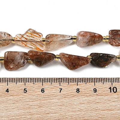 Natural Black Gold Rutilated Quartz Beads Strands G-D101-A16-1