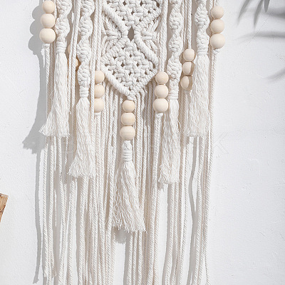 Bohemian Macrame Lotus Wood Wall Hanging Decorations PW-WG80509-01-1