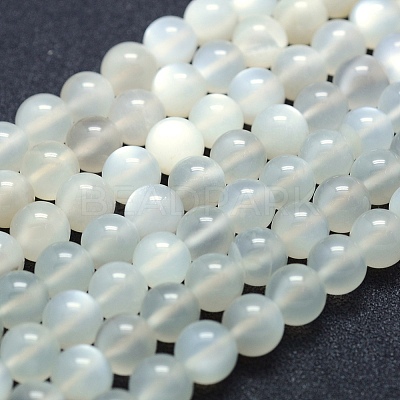 Natural White Moonstone Beads Strands G-P342-02A-6mm-A-1