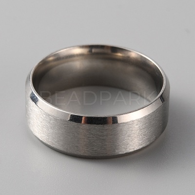 201 Stainless Steel Plain Band Ring for Men Women RJEW-WH0010-06E-MP-1