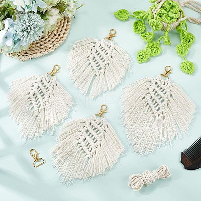 DIY Handmade Woven Cotton Bohemian Style Keychain Making Kits DIY-SC0028-16-1