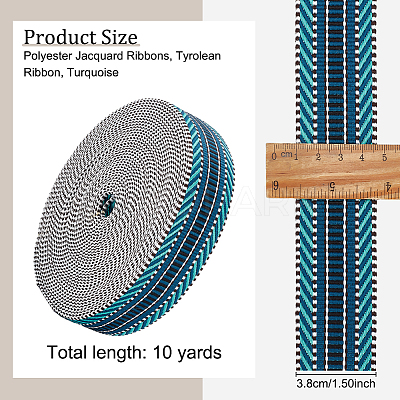 9.5~10 Yards Polyester Jacquard Ribbons OCOR-OC0001-20A-1