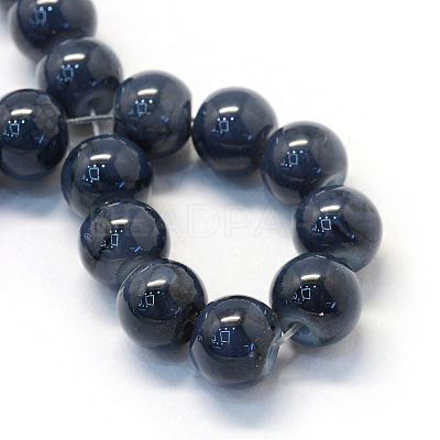 Baking Paint Glass Round Bead Strands DGLA-Q019-10mm-55-1