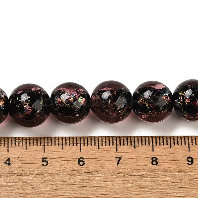 Handmade Dichroic Foil Glass Beads Strands DICH-U001-06E-1