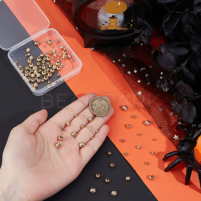 120Pcs 4 Styles Brass Beads KK-PH0013-41-1