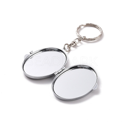 Iron Folding Mirror Keychain DIY-D079-01C-1
