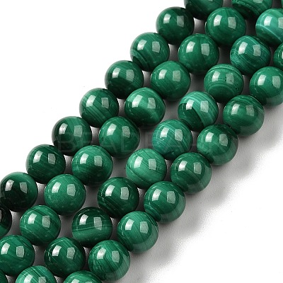 Natural Malachite Beads Strands G-A271-A01-6mm-1