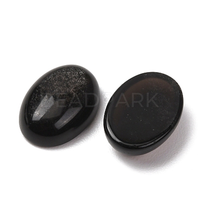 Natural Silver Sheen Obsidian Cabochons G-G741-13x18mm-23-1