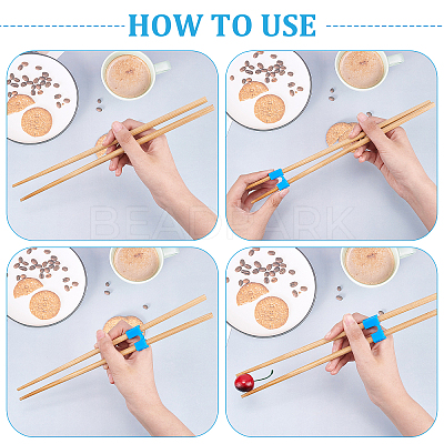 30Pcs 6 Colors Plastic Chopsticks Aid AJEW-GF0005-41-1