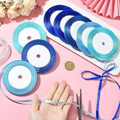 8Rolls 4 Colors Single Face Satin Ribbon OCOR-FS0001-10B-1