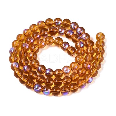 Transparent Electroplate Glass Beads Strands EGLA-Q132-6MM-01A-04-1