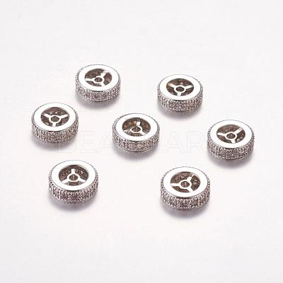 Brass Cubic Zirconia Beads ZIRC-F001-116P-1
