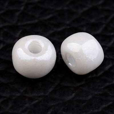 6/0 Opaque Colors Lustered Round Glass Seed Beads X-SEED-A012-4mm-121-1