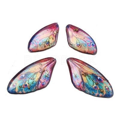 4Pcs Transparent Epoxy Resin Butterfly Wings Pendants RESI-C057-01A-1