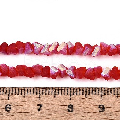 Frosted Transparent Glass Beads Strands GLAA-N054-4mm-06-1