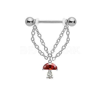 316L Surgical Stainless Steel Crystal Rhinestone Nipple Rings WGE19D8-01-1