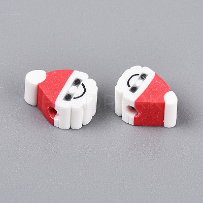 Christmas Theme Handmade Polymer Clay Beads X-CLAY-S091-75-1