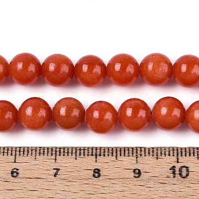 Dyed Natural Mashan Jade Round Beads Strands G-T139-8mm-67C-1
