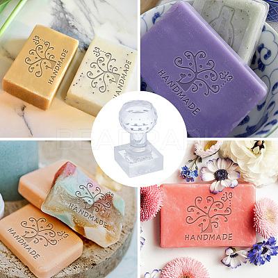 Clear Acrylic Soap Stamps DIY-WH0445-007-1