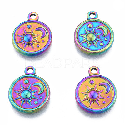 Ion Plating(IP) 201 Stainless Steel Pendants STAS-N098-182M-1