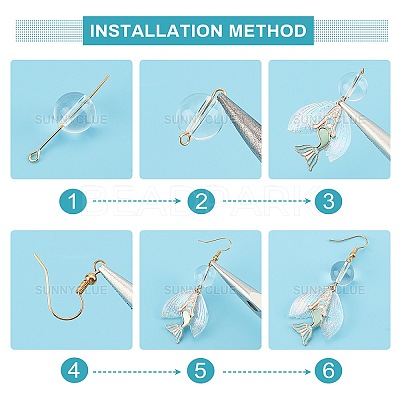 DIY Mermaid and Fishtail Shape Drop Earring Making Kit DIY-SC0018-15-1