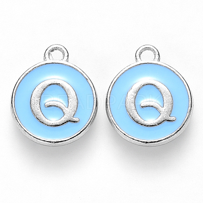 Platinum Plated Alloy Enamel Charms LS-ENAM-S118-04Q-P-1