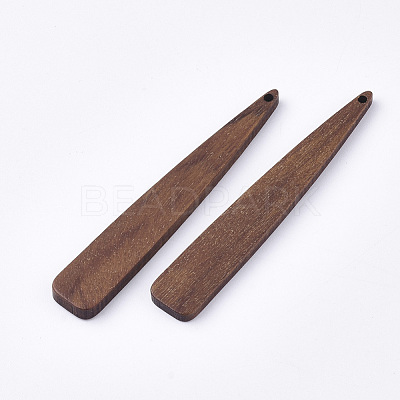 Undyed Walnut Wood Big Pendants WOOD-T023-02-1
