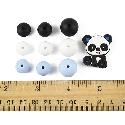 40Pcs 10 Styles Silicone Beads SIL-FS0001-27A-1