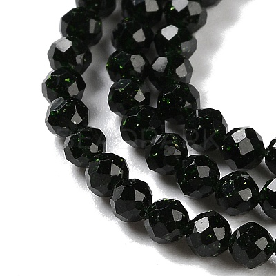 Synthetic Green Goldstone Beads Strands G-A233-A01-02-1