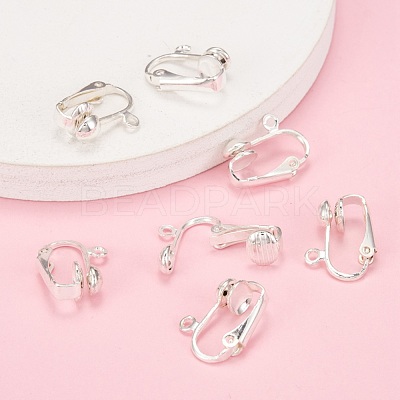 Iron Clip-on Earring Findingsfor Non-Pierced Ears X-EC141-S-1